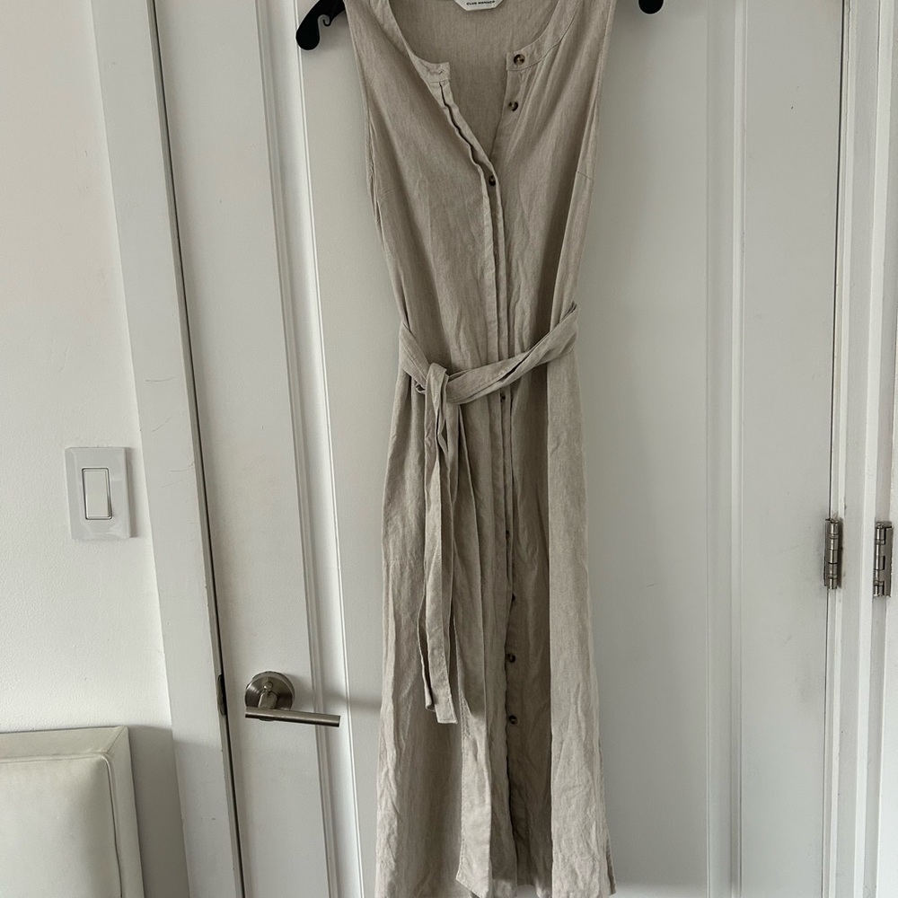Club Monaco Tan Sleeveless Scoop Neck Sundress
